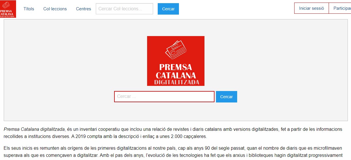 Premsa Catalana digitalitzada 