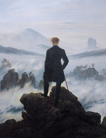 Andando encima de un mar de niebla de Caspar David Friedrich