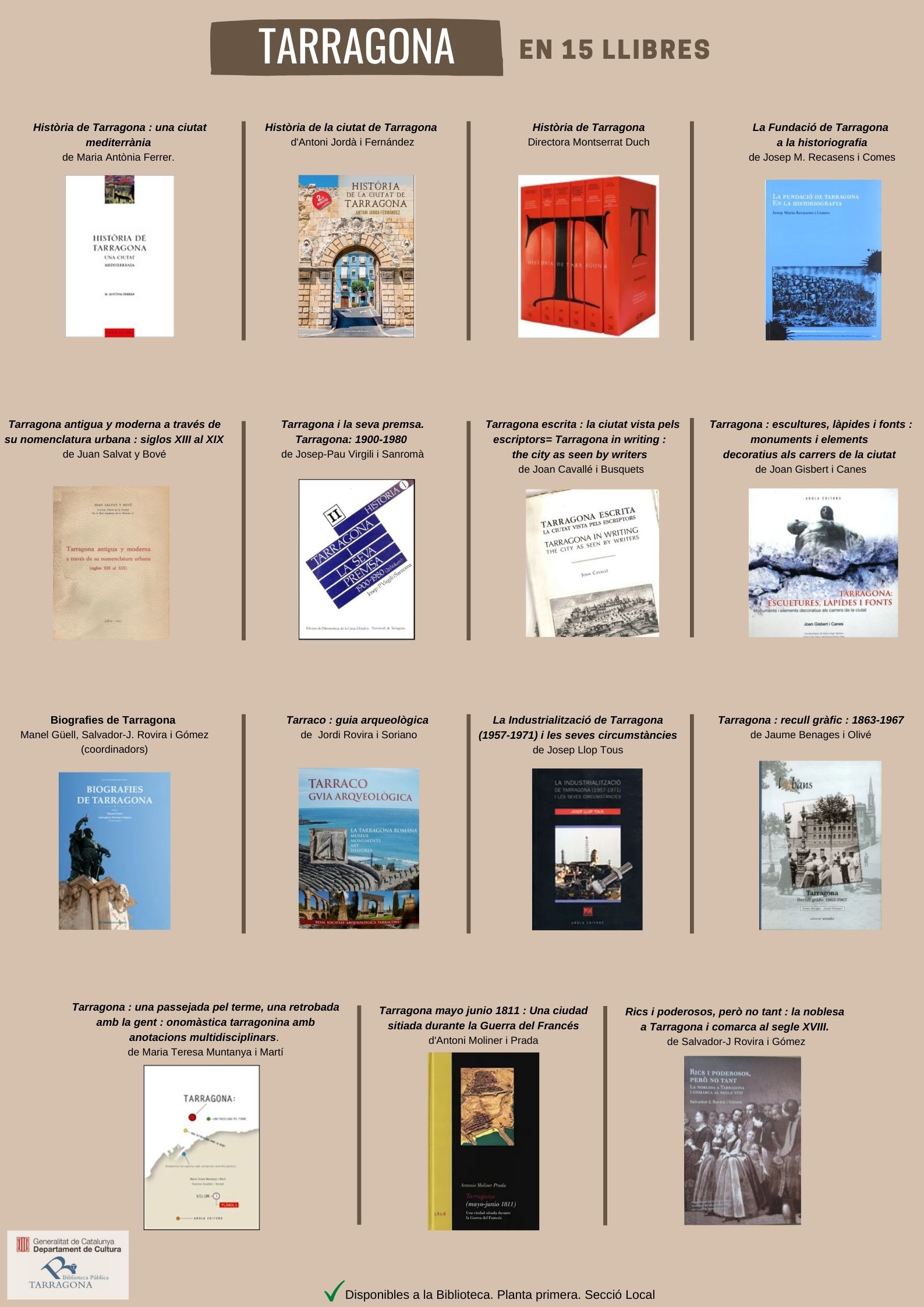 Tarragona en 15 llibres